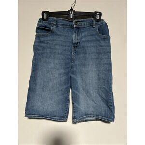 Place Denim Jeans Shorts Kids Boys Sz 16 Medium Wash Adjustable Waist Zip Front